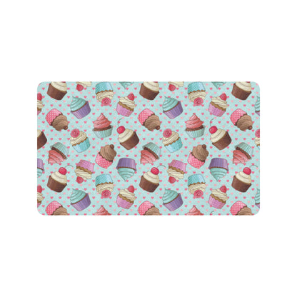 Cupcakes Fancy Heart Print Pattern Rubber Doormat