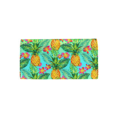 Pineapple Pattern Print Design PP010 Women's Trifold Wallet