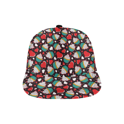 Cupcakes Heart Print Pattern Snapback Cap