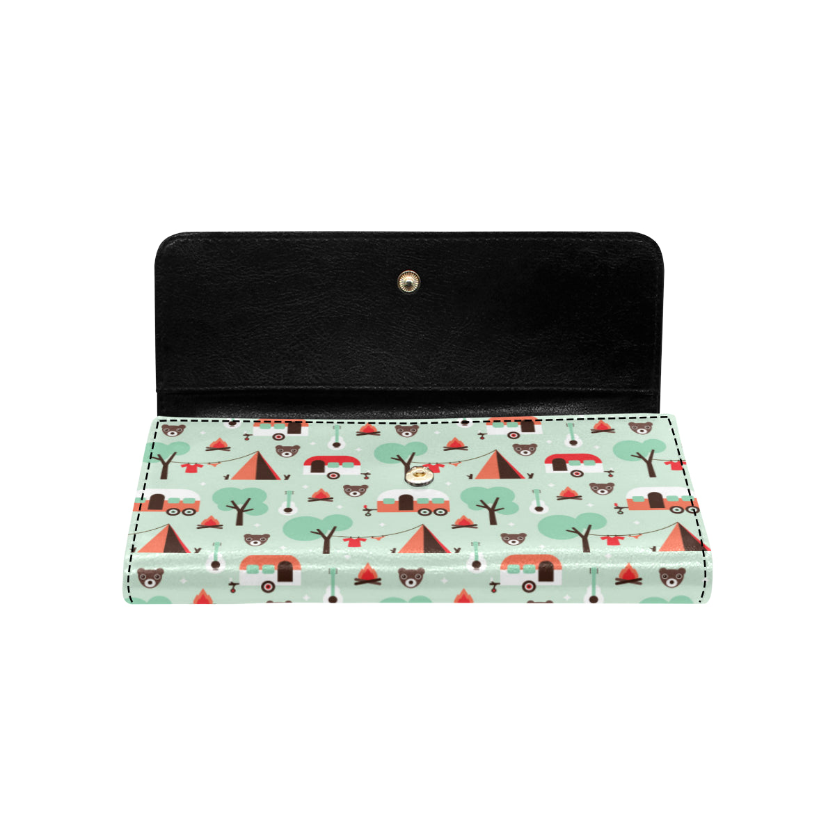 Camper Tent Pattern Print Design 01 Women's Trifold Wallet