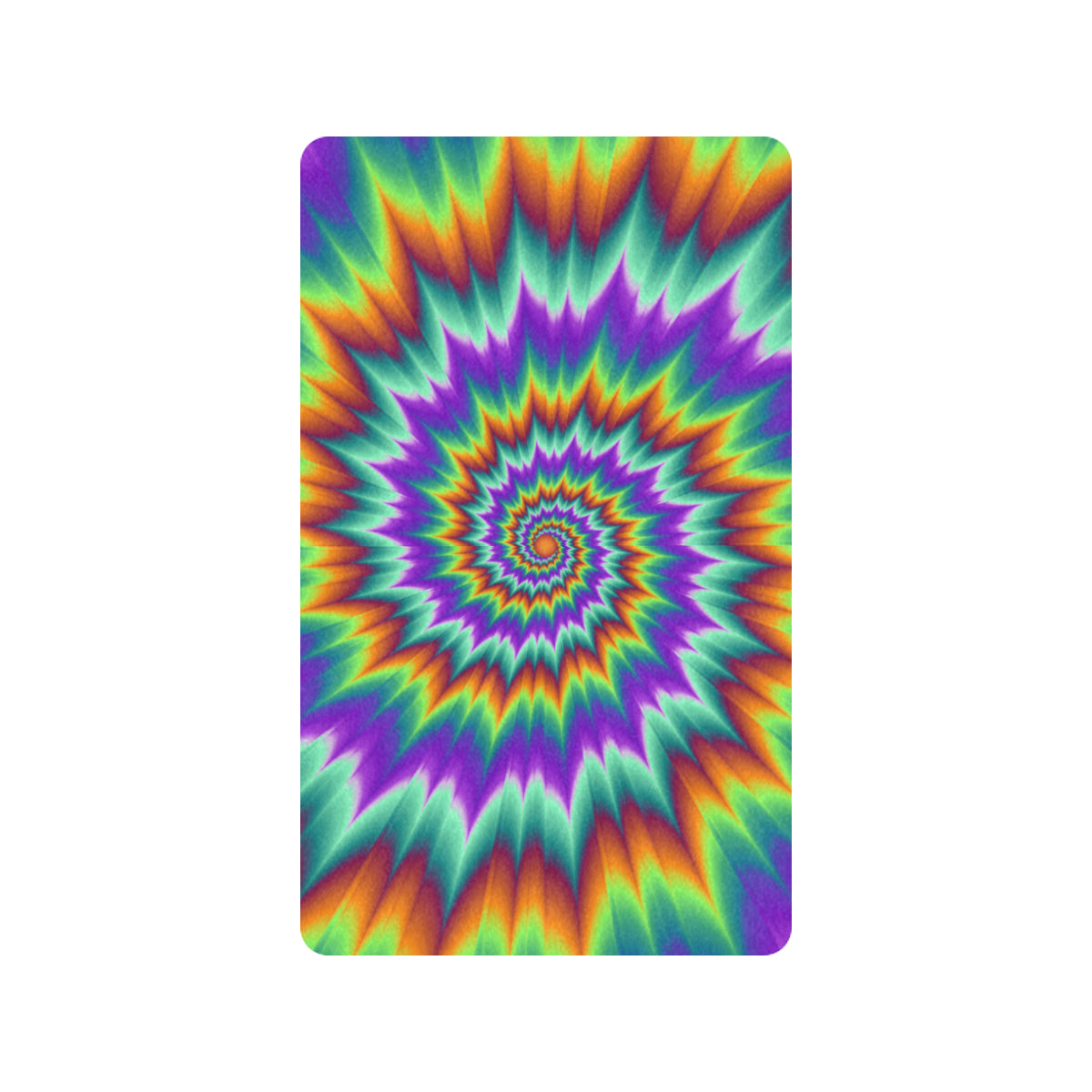 Optical illusion Pulsing fiery spirals Rubber Doormat