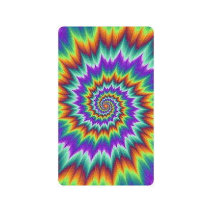 Optical illusion Pulsing fiery spirals Rubber Doormat
