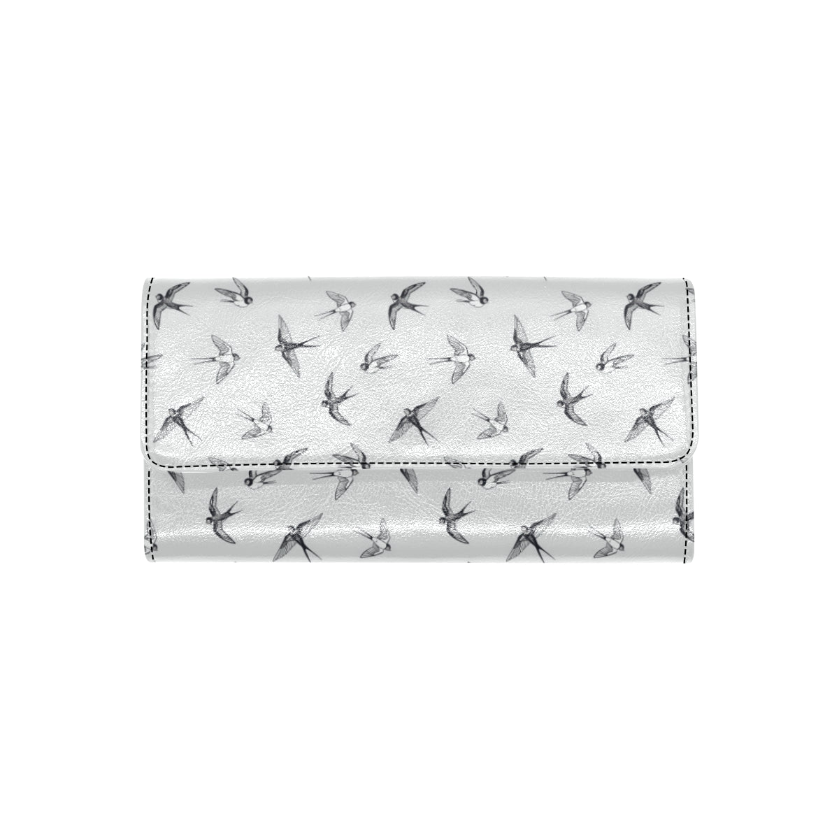 Swallow Bird Pattern Print Design 04 Women's Trifold Wallet