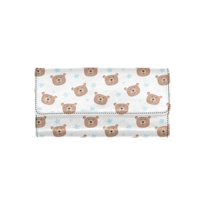 Bear Pattern Print Design BE02 Women's Trifold Wallet