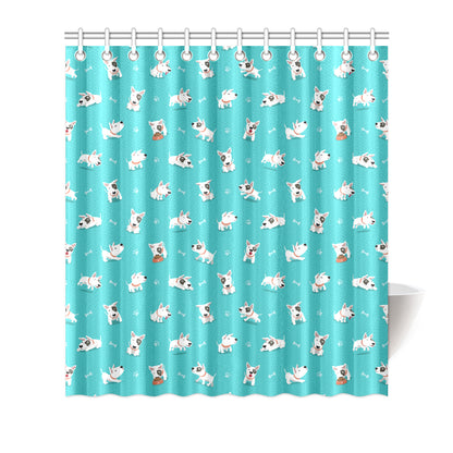 Bull Terriers Pattern Print Design 07 Shower Curtain