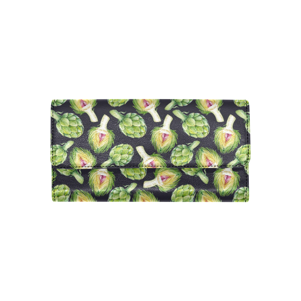 Artichoke Pattern Print Design 01 Women's Trifold Wallet
