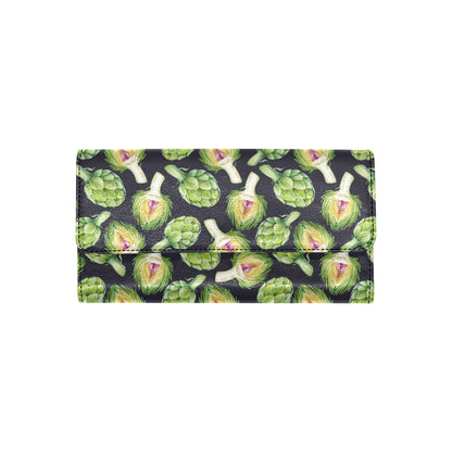 Artichoke Pattern Print Design 01 Women's Trifold Wallet