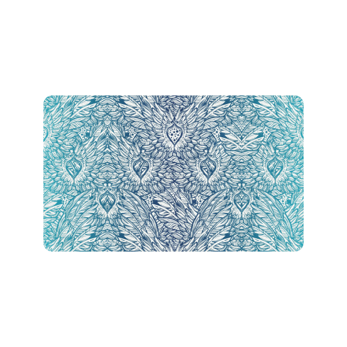 Angel Wings Boho Design Themed Print Rubber Doormat