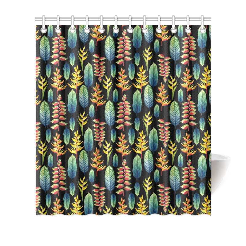 Heliconia Pattern Print Design HL03 Shower Curtain