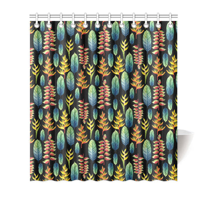 Heliconia Pattern Print Design HL03 Shower Curtain