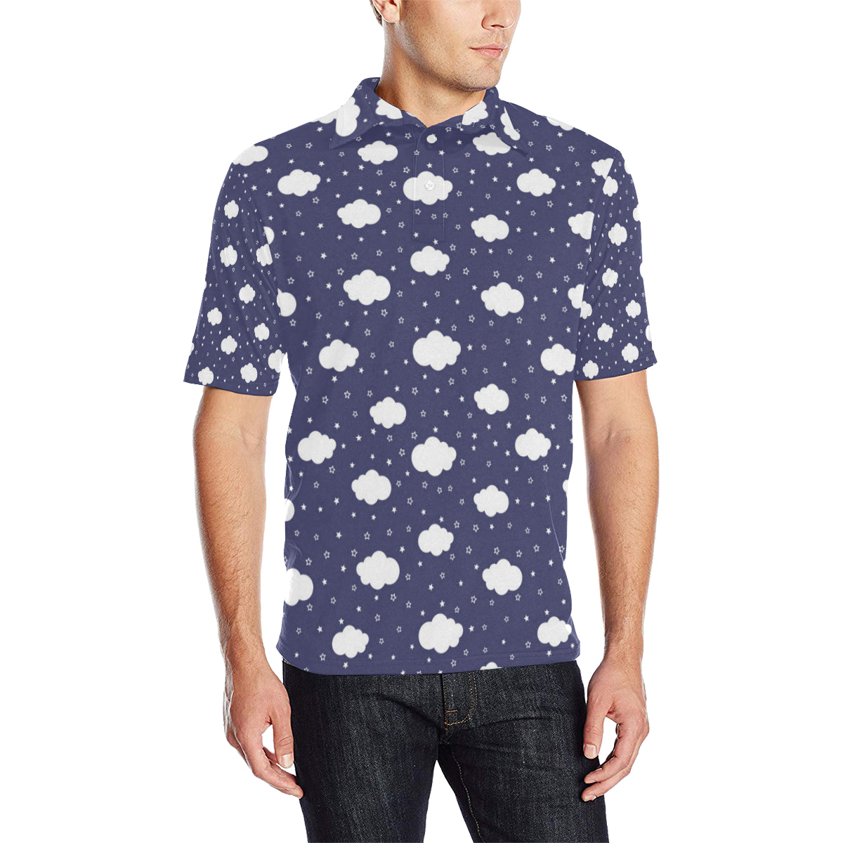 Cloud  Pattern Print Design 03 Men Polo Shirt