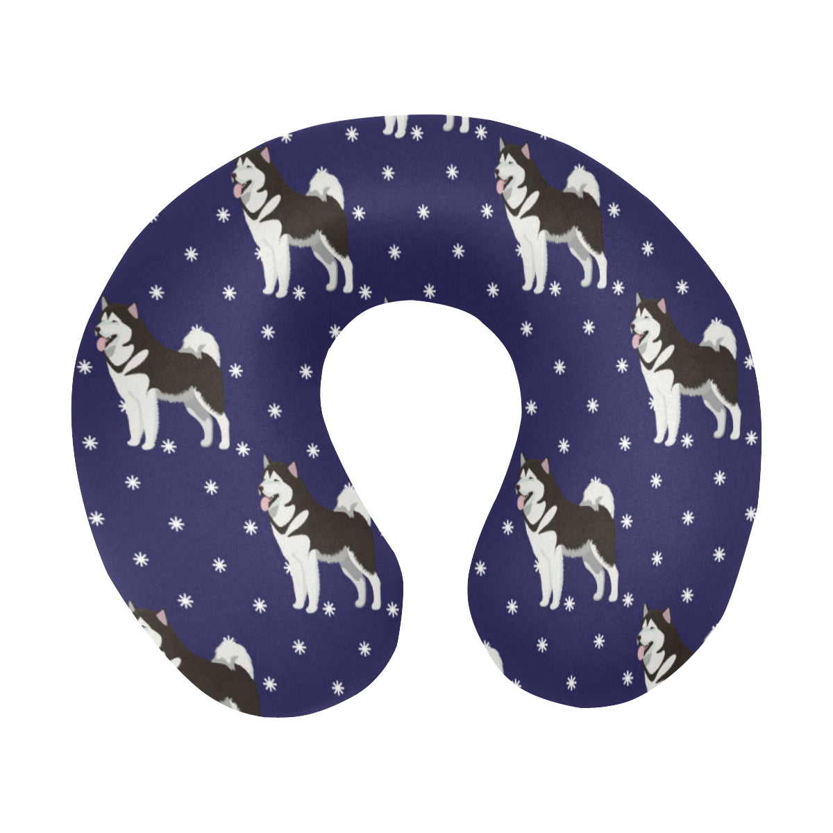 Alaskan Malamute Pattern Print Design 04 U-Shaped Travel Neck Pillow