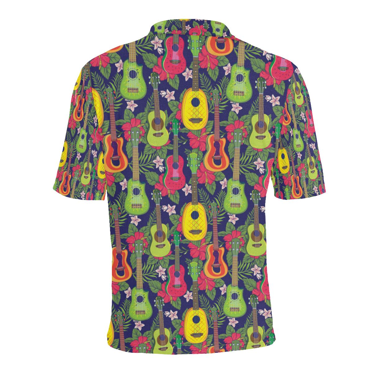 Ukulele Tropical Pattern Print Design 03 Men Polo Shirt