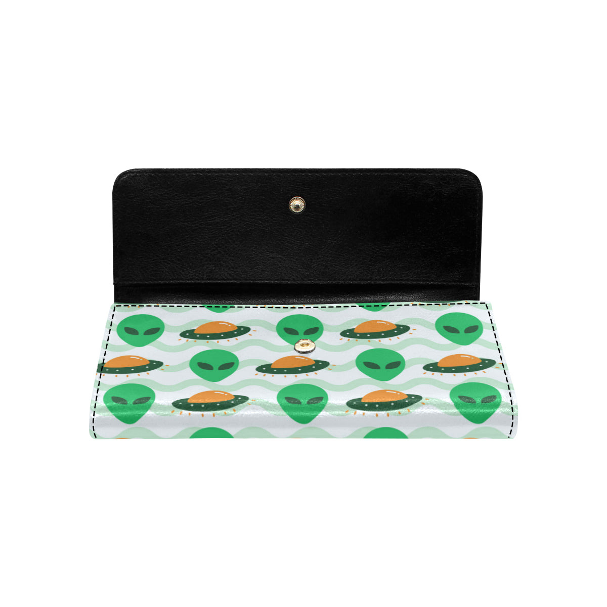 Alien UFO Pattern Print Design 04 Women's Trifold Wallet