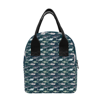 Shark Pattern Print Insulated Lunch Bag