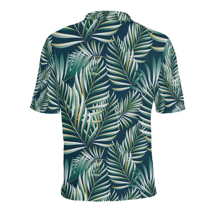 Sun Spot Tropical Palm Leaves Men Polo Shirt