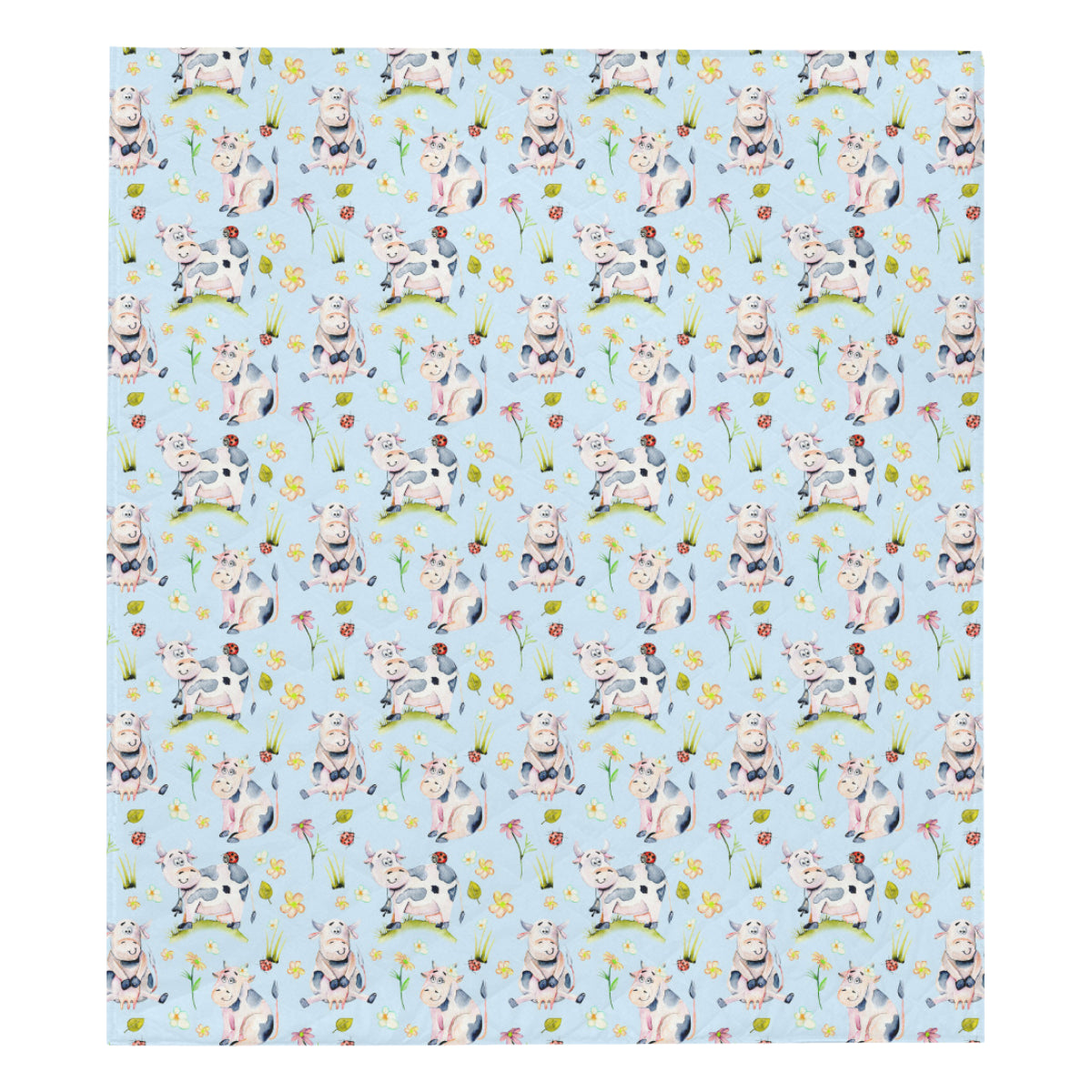 Cow Happy Pattern Print Design 05 Premium Quilt