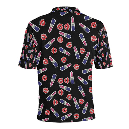 Lipstick Pattern Print Design LT01 Men Polo Shirt