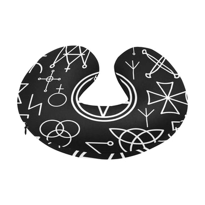 Pentagram Pattern Print Design A02 U-Shaped Travel Neck Pillow