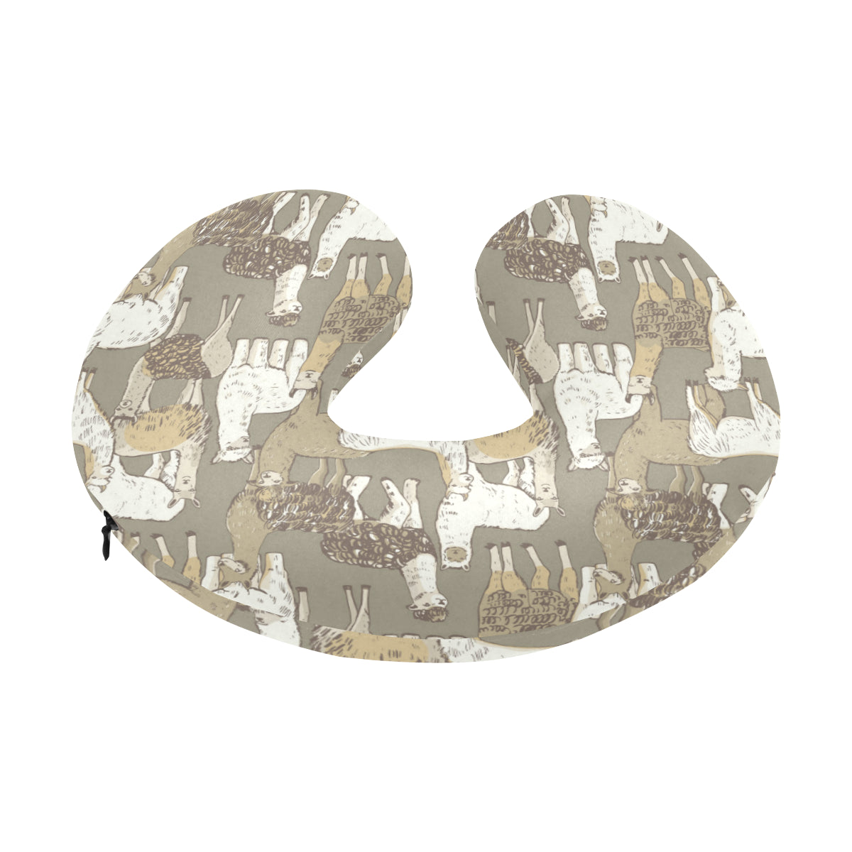 Alpaca Pattern Print Design 01 U-Shaped Travel Neck Pillow
