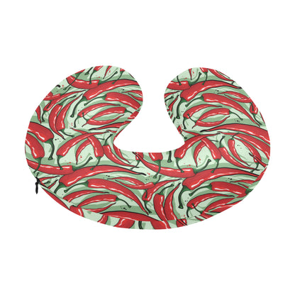 Chilli Pepper Pattern Print Design 04 U-Shaped Travel Neck Pillow