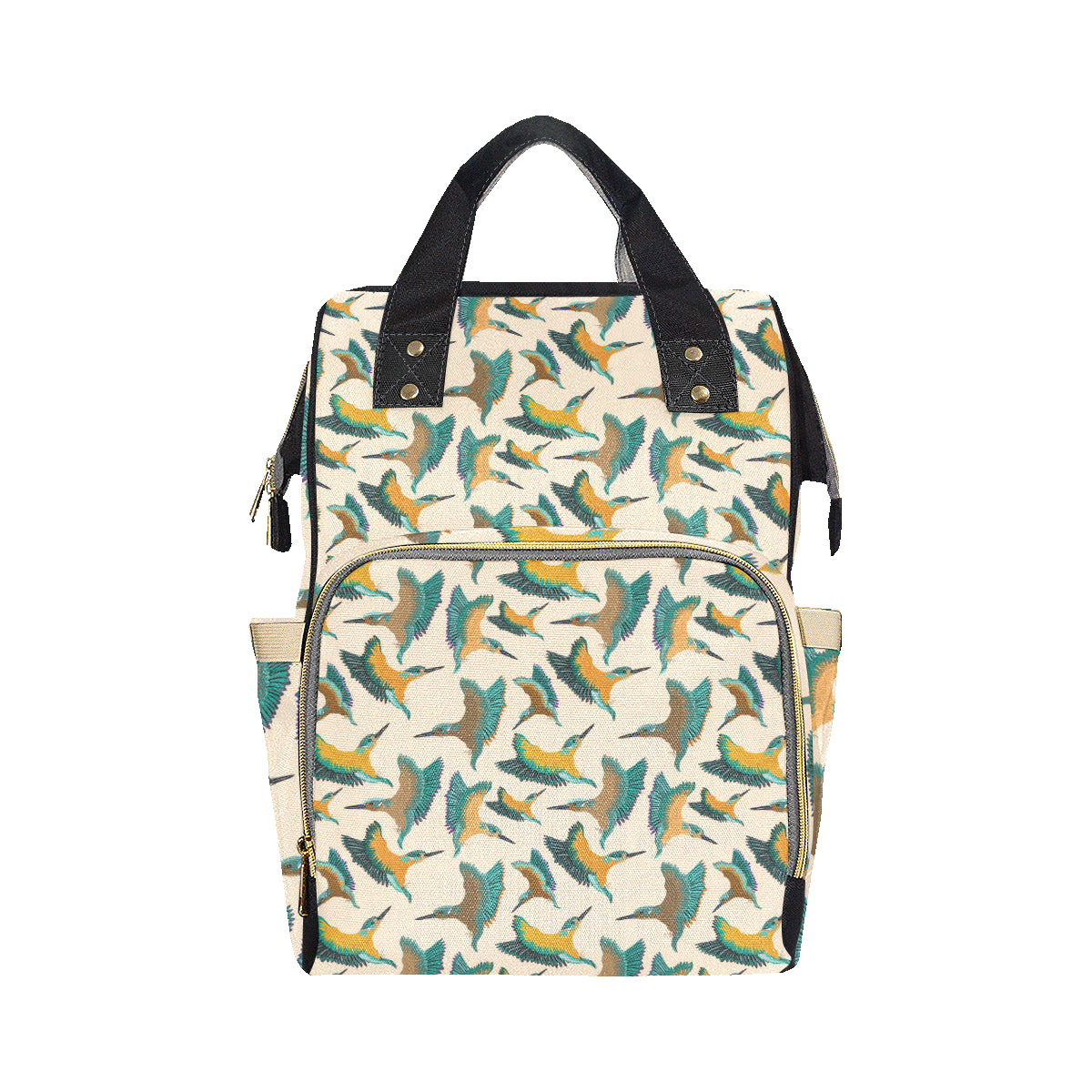 Kingfisher Pattern Print Design 02 Diaper Bag Backpack