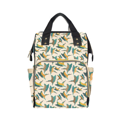Kingfisher Pattern Print Design 02 Diaper Bag Backpack