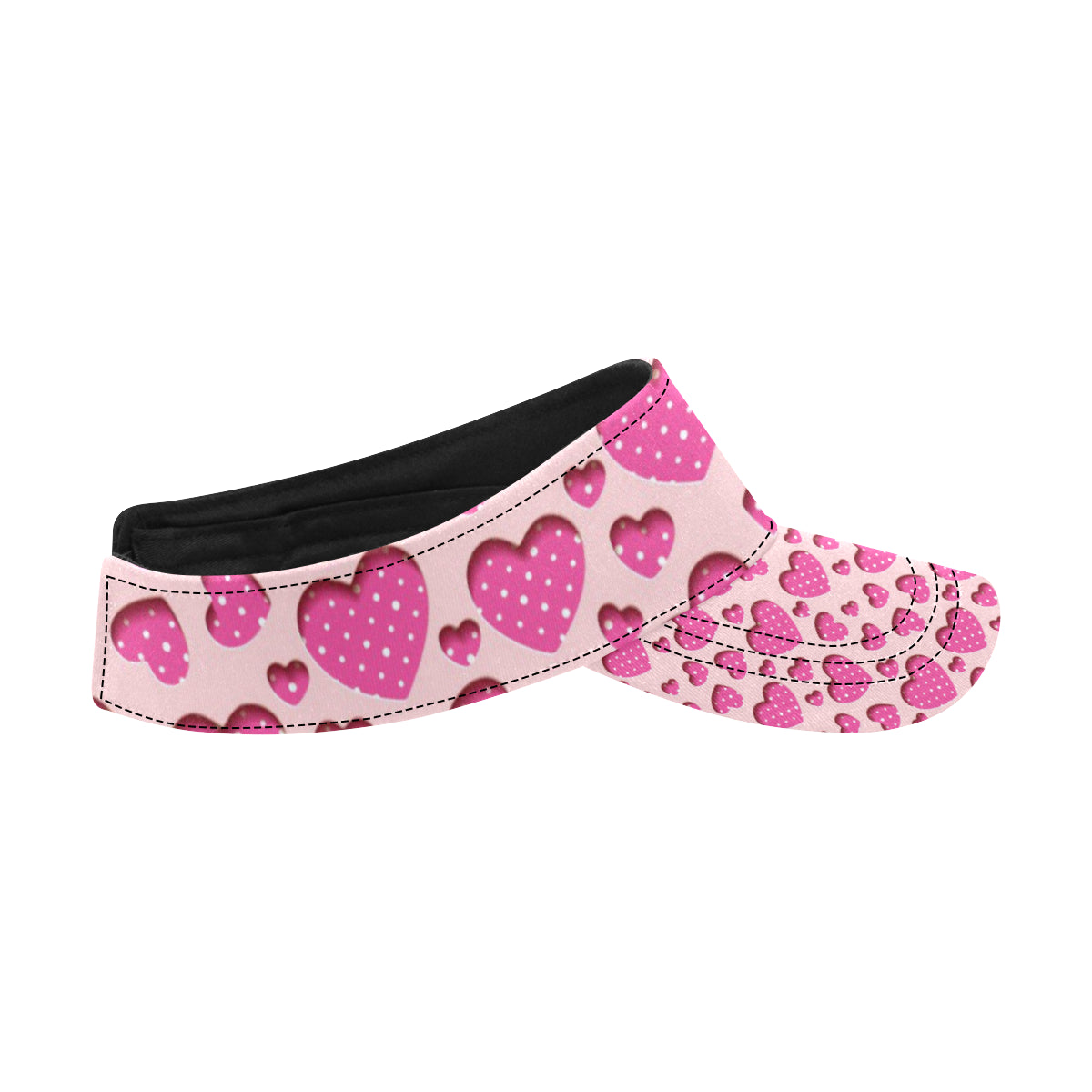 Heart Pink Pattern Print Design HE06 Unisex Sun Visor
