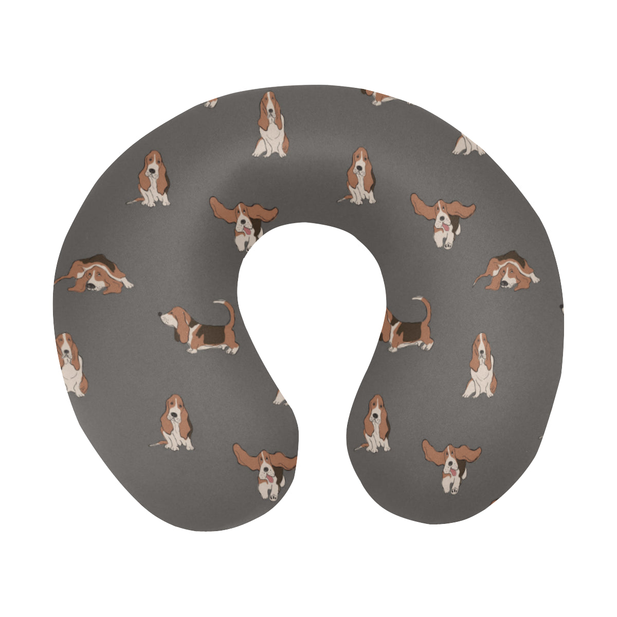 Basset Hound Pattern Print Design 03 U-Shaped Travel Neck Pillow