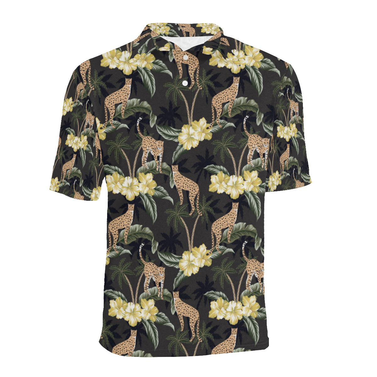 Cheetah Pattern Print Design 04 Men Polo Shirt