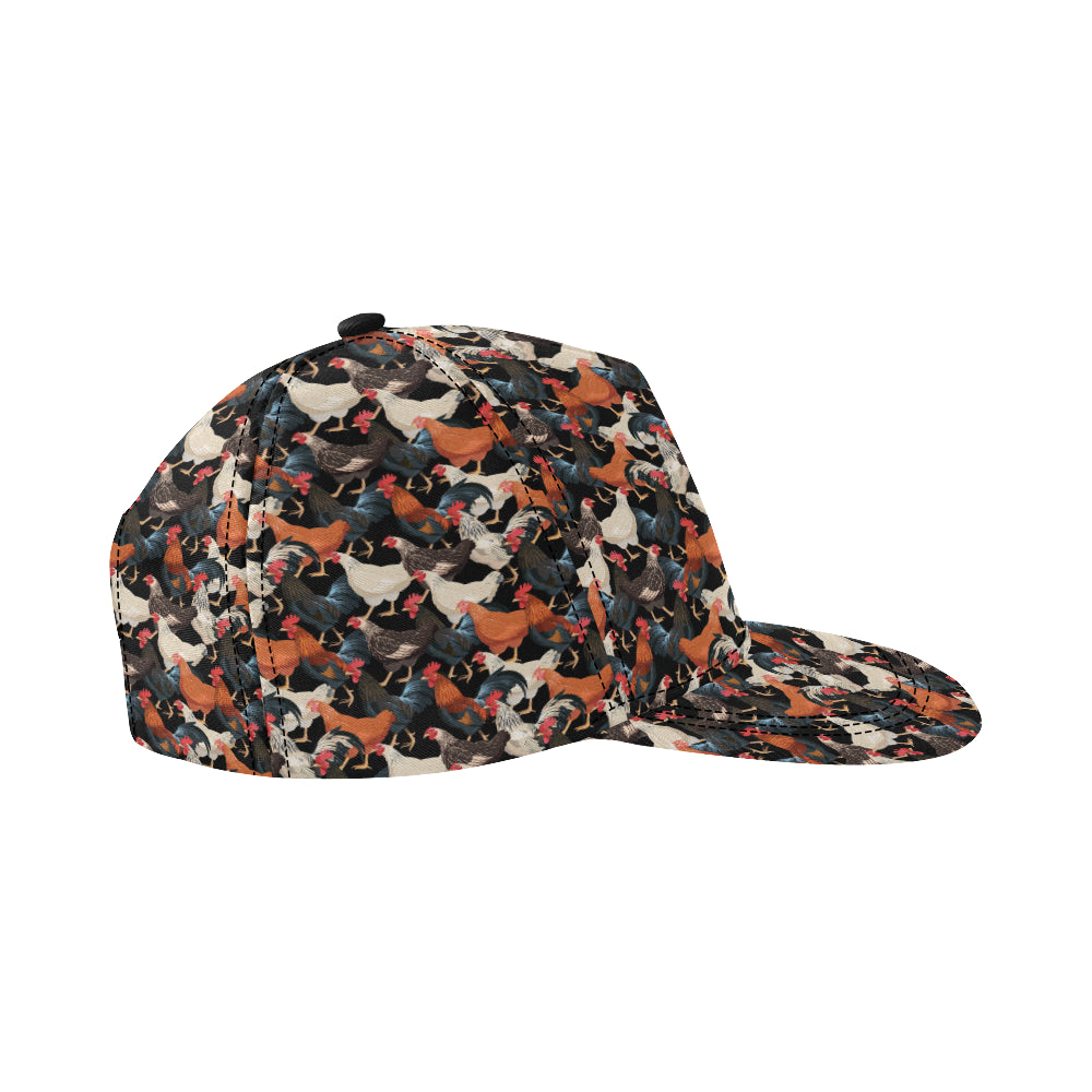 Chicken Print Pattern Snapback Cap