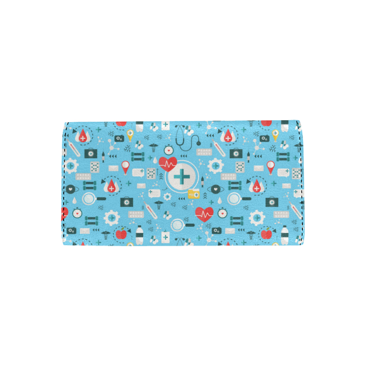 Medical Pattern Print Design 06 Women's Trifold Wallet
