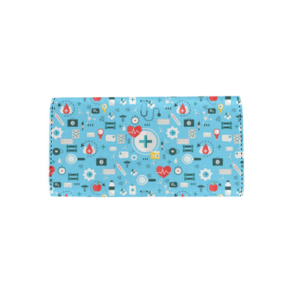 Medical Pattern Print Design 06 Women's Trifold Wallet