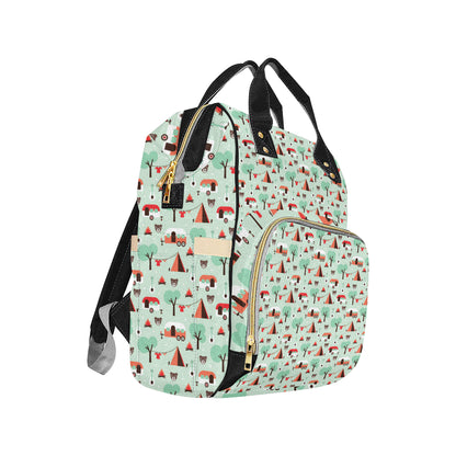 Camper Tent Pattern Print Design 01 Diaper Bag Backpack