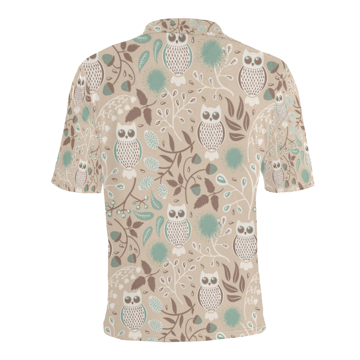 Owl Pattern Print Design A02 Men Polo Shirt