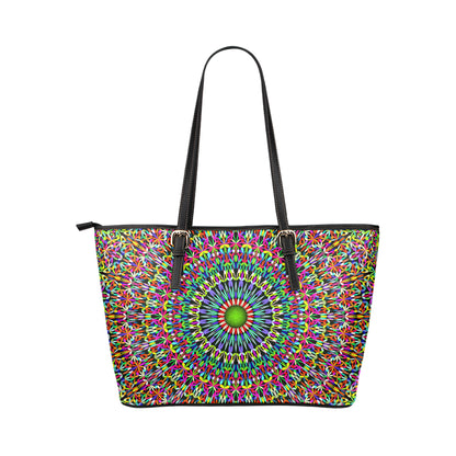 Bohemian Colorful Style Print Leather Tote Bag