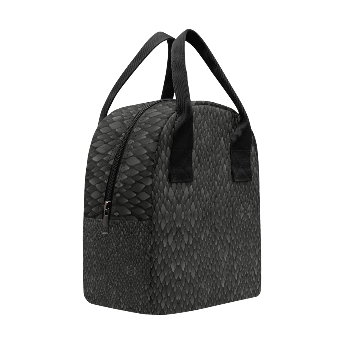 Snake Skin Black Print Insulated Lunch Bag