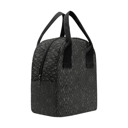 Snake Skin Black Print Insulated Lunch Bag