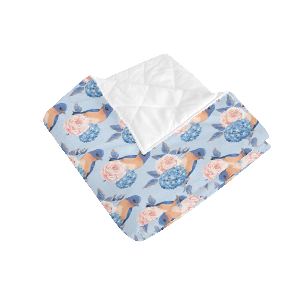 Bluebird Pattern Print Design 01 Premium Quilt
