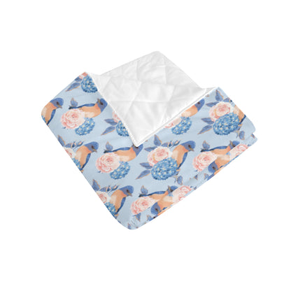 Bluebird Pattern Print Design 01 Premium Quilt