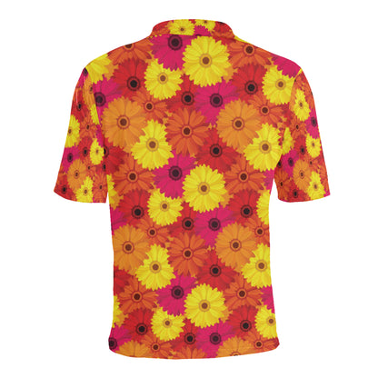 Gerberas Pattern Print Design GB05 Men Polo Shirt
