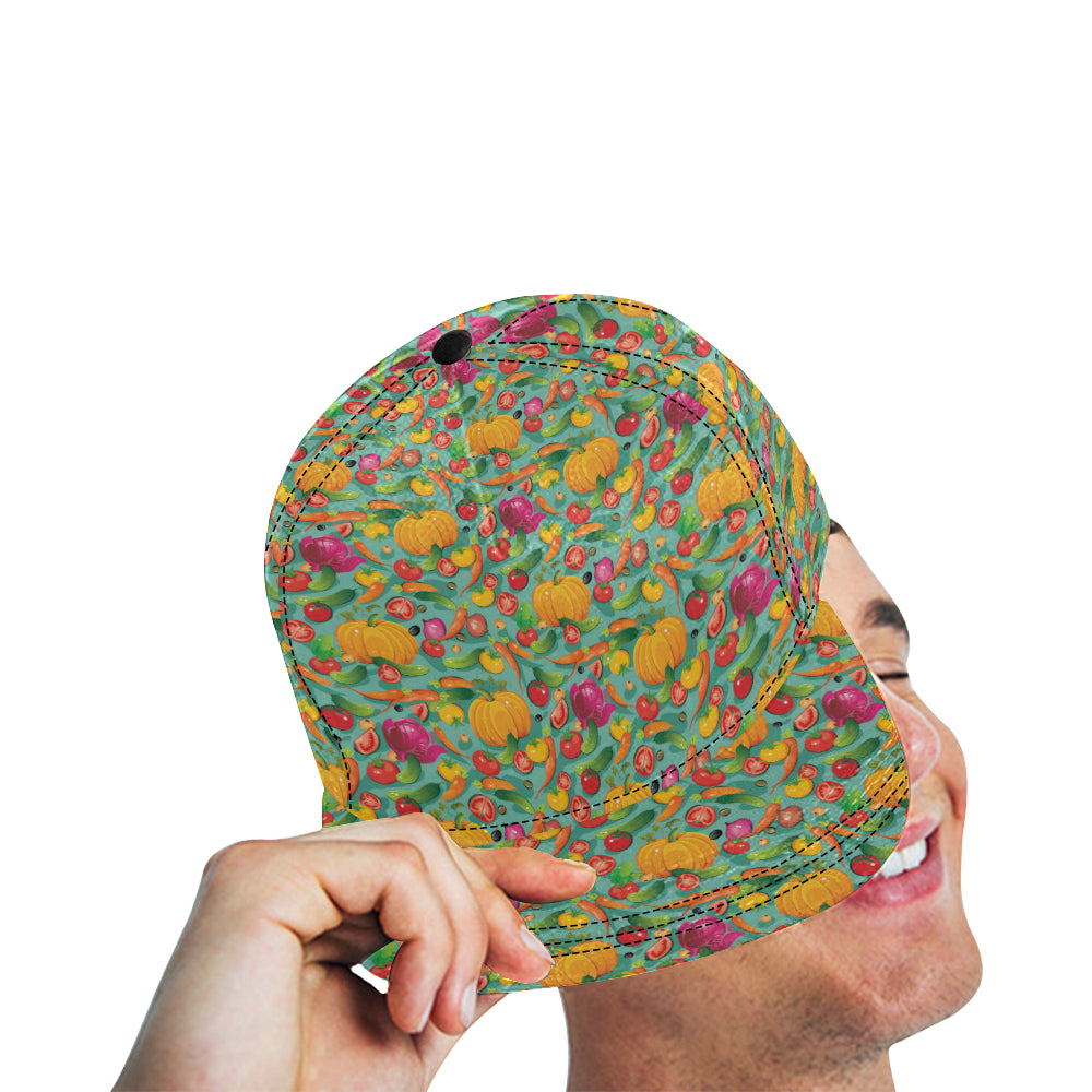 Vegan Colorful Themed Design Print Snapback Cap