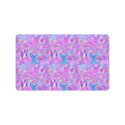 Psychedelic Trippy Mushroom Print Rubber Doormat