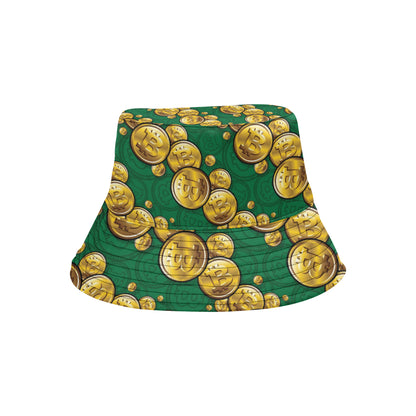 Bitcoin Pattern Print Design DO02 Unisex Bucket Hat