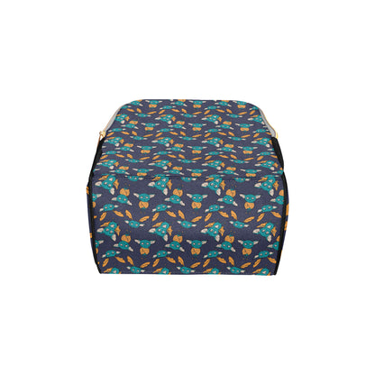 Bat Pattern Print Design 07 Diaper Bag Backpack