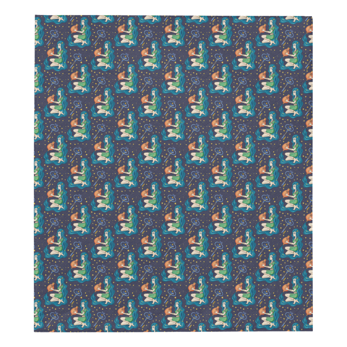 Aquarius Zodiac Pattern Print Design 03 Premium Quilt