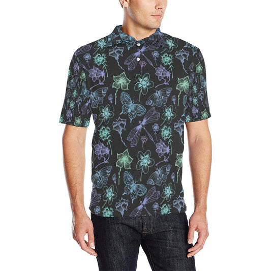 Butterfly Dragonfly Men Polo Shirt