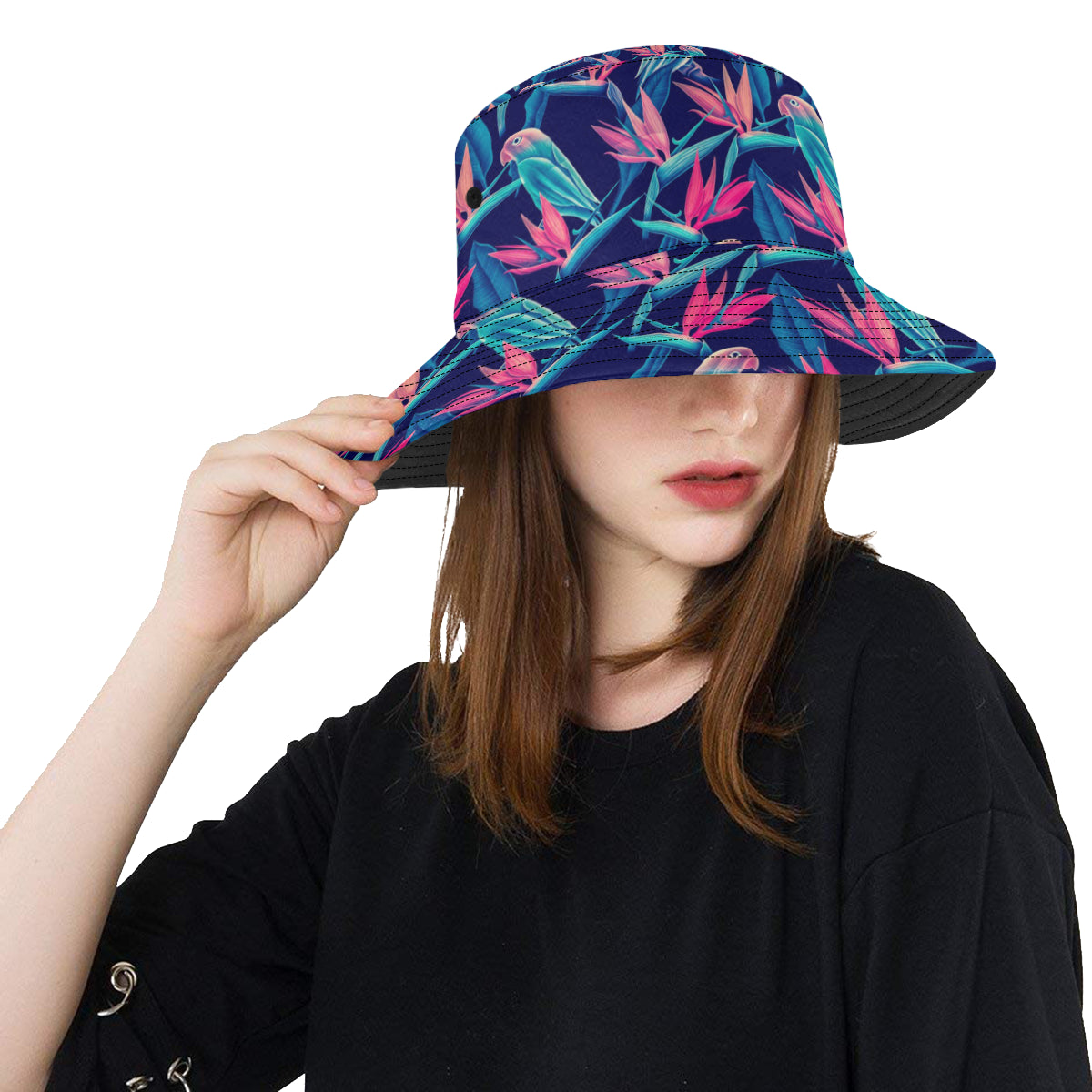 Tropical Flower Pattern Print Design TF024 Unisex Bucket Hat