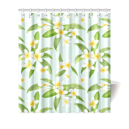 Yellow Plumeria Pattern Print Design PM024 Shower Curtain