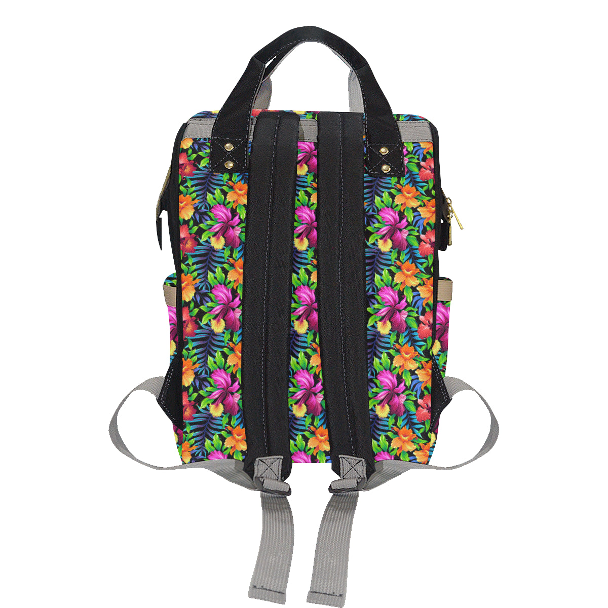 Tropical Folower Colorful Print Diaper Bag Backpack